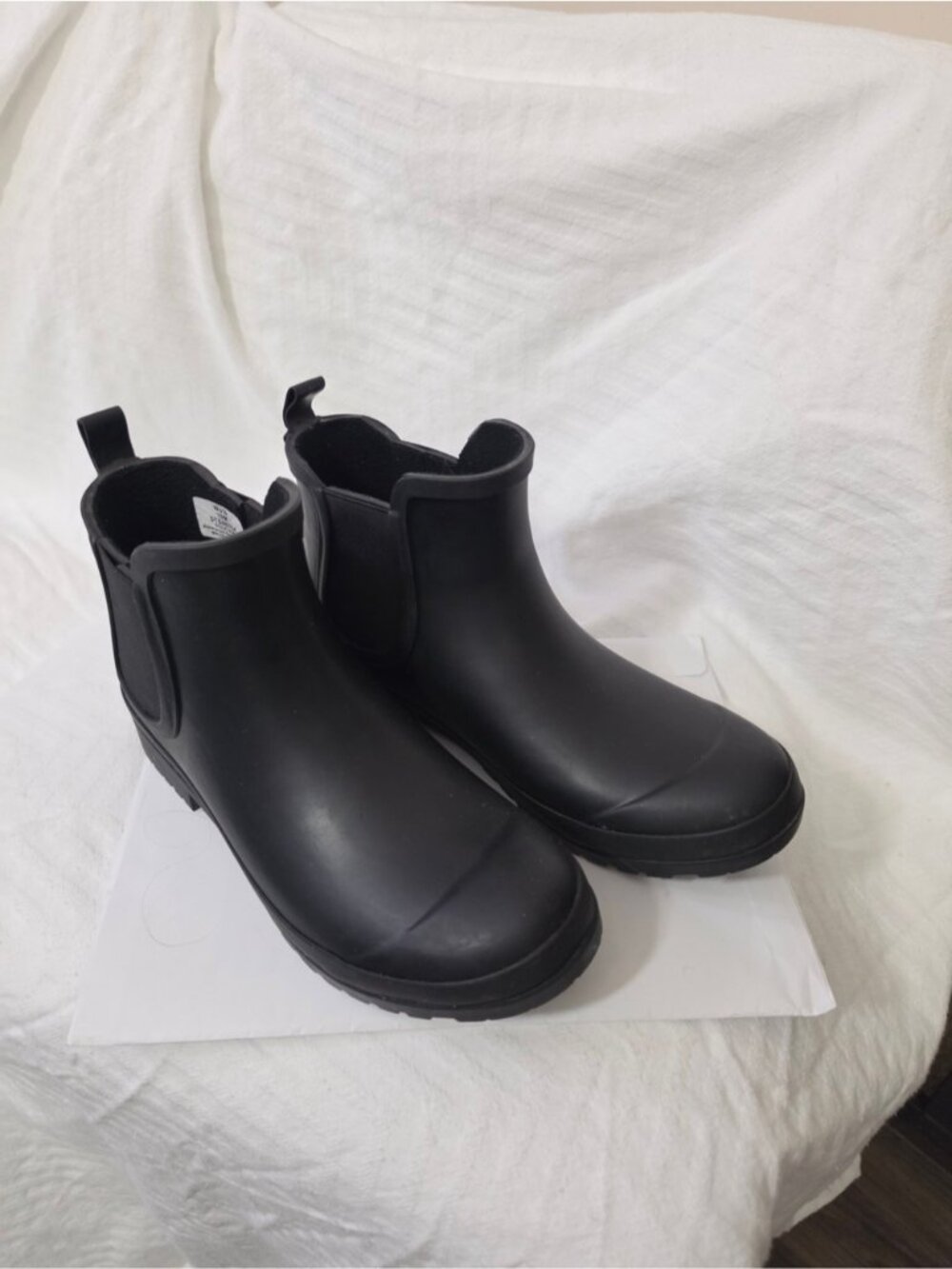Sperry Classic Black Slip-On Rain Ankle Boots Size 10 M